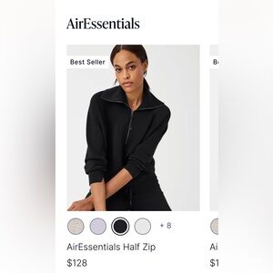 SPANX AIR ESSENTIALS BLACK LOUNGE WEAR ZIP TOP